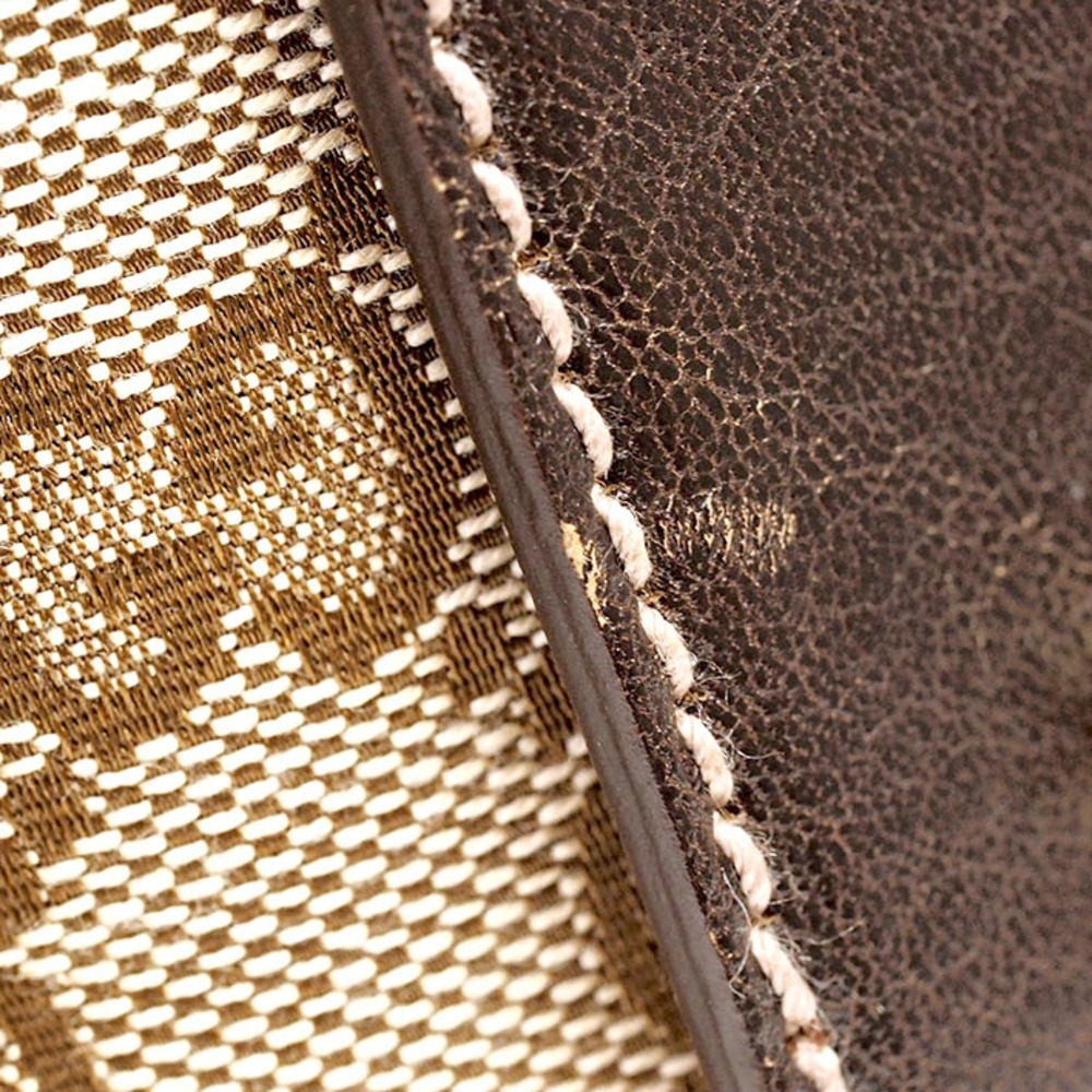 Gucci Shoulder Bag GG Braided Handle Tote Canvas Horsebit Brown Beige - Picture 5 of 6